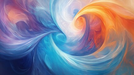 Poster - Dynamic swirl of colors abstract art vivid palette digital creation close-up view creative expression