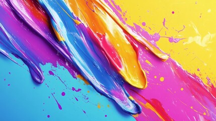 Poster - Vibrant paint splash art creative studio digital artwork colorful environment dynamic viewpoint expressive design