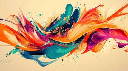 Poster - Vibrant abstract art explosion studio digital artwork colorful environment artistic perspective creativity unleashed