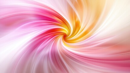 Poster - Vibrant Swirling Abstract Design in Soft Pink and Yellow Hues