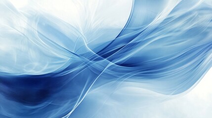 Poster - Flowing blue waves abstract art digital artwork calm environment aesthetic view fluid motion concept