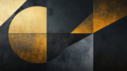 Poster - Geometric art display modern gallery abstract design contemporary space wide angle visual harmony