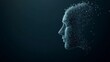 © A4719 - Abstract Disintegrating Face Profile Digital Art AI Technology Concept