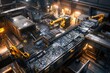 © Downloads - Sprawling Robotic Recycling Complex with Sleek Biopunk Aesthetic and Dystopian Futuristic Design