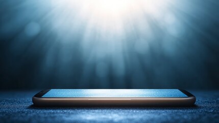 Poster - Sleek Smartphone on Dark Background Mobile Technology Digital Screen