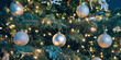 © Ahingska - Sparkling Silver Christmas Ornaments on Decorated Tree