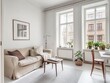 © Richafuji - Serene Scandinavian Living Room Interior Design with Natural Light and Minimalist Decor