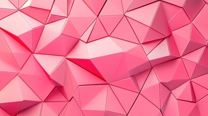 Wall Mural - Abstract Pink Geometric Triangles 3D Render