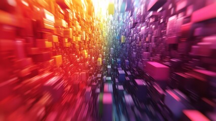 Colorful abstract pattern creating a sense of depth and motion