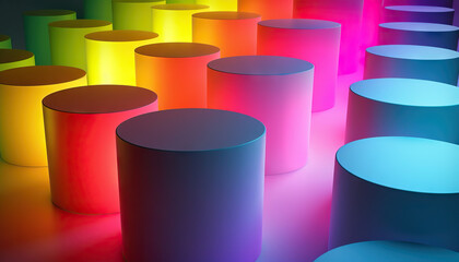 Poster - Gradient-Colored Cylinders in Staggered Arrangement