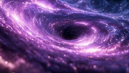 Wall Mural - Cosmic swirl of a galaxy surrounding a black hole in deep space