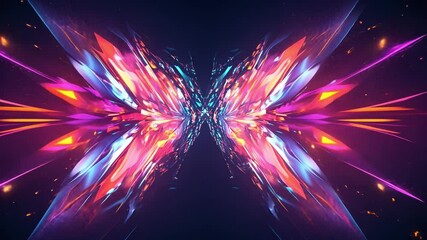 Poster - Dynamic concert stage backdrop with bold LED visuals and vibrant lighting effects,