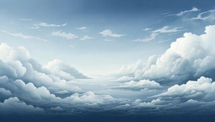 Wall Mural - blue sky with illustration of a simple cloudy