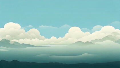 Wall Mural - clouds over the mountains