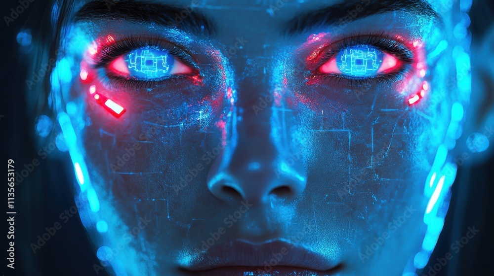 abstract 3d animation polygonal human face 3d render cyborg head ...