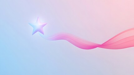Poster - A luminescent star above a smooth upward curve in pastel gradients, representing steady progress and potential