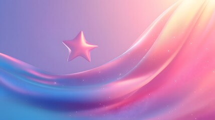 Poster - A luminescent star above a smooth upward curve in pastel gradients, representing steady progress and potential
