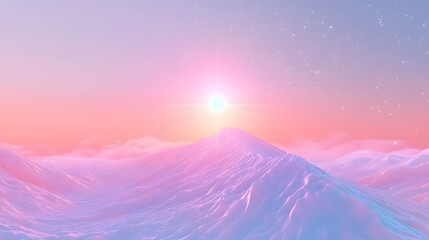 Poster - A luminescent star above a smooth upward curve in pastel gradients, representing steady progress and potential