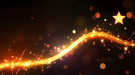 Poster - A glowing star symbol aligned over a smooth curve chart with light gradients representing growth and stability