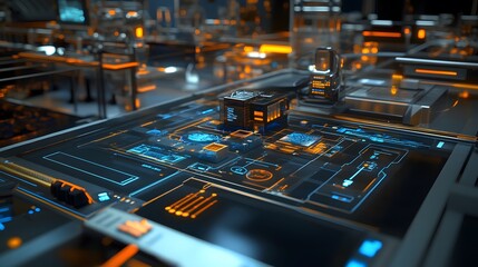 Aufkleber - A professional introducing IoT-driven tools with vibrant 3D task connections and compact 2D data layouts