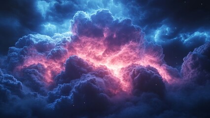Wall Mural - Stunning cosmic clouds illuminated by vibrant colors