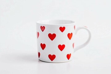 Canvas Print - Valentine's Mug, Isolated white background, flat lay