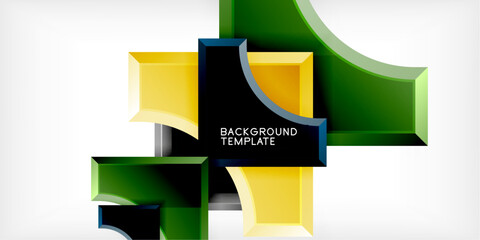 Poster - Geometric design abstract background - circles and triangles