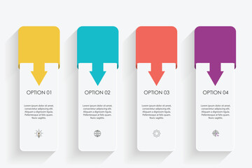 Poster - Four Step Infographic element design Vector template for presentation.