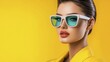 © Bounpaseuth - Stylish Woman in Yellow & Teal Sunglasses | Bold Colors