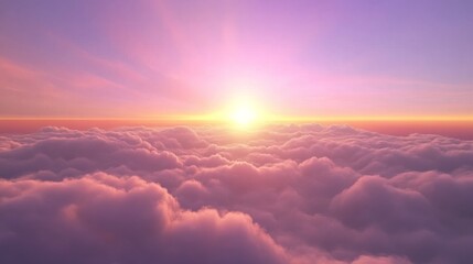 Wall Mural - sunrise above the clouds, beautiful sky and