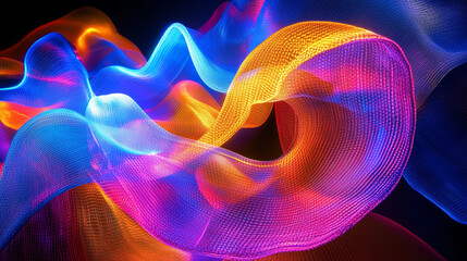 Poster - Colorful waves of light create a mesmerizing display in vibrant hues and flowing patterns