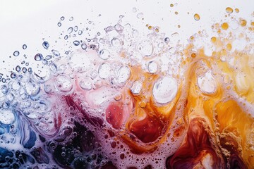 Wall Mural - Abstract Fluid Art Bubbles Swirling Colors