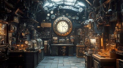 Steampunk Clockmaker's Workshop: A Vintage Timepiece Collection