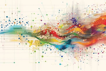 Poster - A digital artwork depicting a colorful abstract interpretation of big data analytics A colorful interpretation of big data analytics