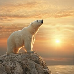 Wall Mural - Polar Bear Sunset