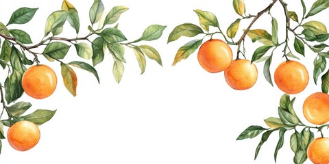 Canvas Print - Oranges on Tree Branch