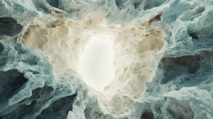 Poster - Abstract Texture of a Light-Illuminated Cave Formation with Intricate Patterns and Shadows, Evoking a Sense of Exploration and Discovery in a Fantasy Environment
