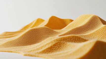 Poster - Abstract yellow sand texture creating soft undulating waves on a smooth surface, providing a serene and calming background for various creative projects and designs