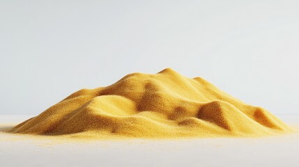 Poster - Golden Powder Pile on Smooth Surface with Soft Lighting and Subtle Shadows, Ideal for Culinary, Creative, and Abstract Imagery in Various Projects and Designs
