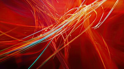 Poster - Abstract Light Trails in Vibrant Red and Blue Creating a Captivating Blend of Energy and Movement, Perfect for Artistic and Modern Designs