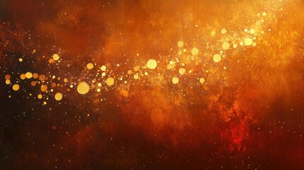 Poster - Abstract Colorful Background with Golden Circles and Sparkles Creating a Warm and Inviting Atmosphere for Creative and Artistic Projects