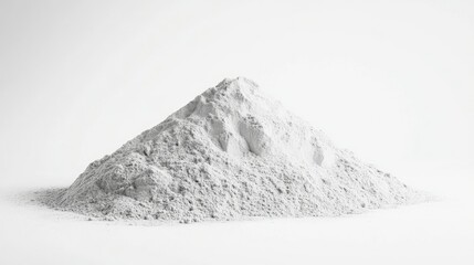 Poster - White Powdery Substance Pile on Light Background Making a Minimalist Composition Suitable for Various Design Projects and Creative Uses in Different Industries