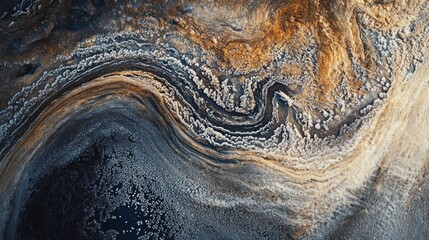 Poster - A swirling pattern resembling a celestial body, showcasing dynamic textures and colors.