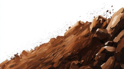 Poster - Abstract Landscape of Brown Soil with Rocks and Dust Particles Capturing the Essence of Nature's Earthy Textures and Vivid Earth Tones in a Dynamic Composition