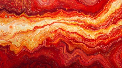 Aufkleber - Dynamic abstract art fiery red waves contemporary gallery visual expression artistic environment close-up perspective