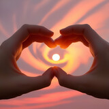  hand sun heart Love you ai genrative