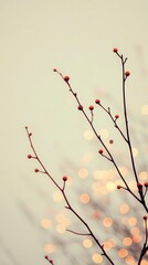 Poster - Soft bokeh in red and gold hues fading into white, minimalist design for text placement.