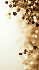 Poster - Soft bokeh effect in gold hues gently transitioning into a white backdrop, providing ample room for text placement.