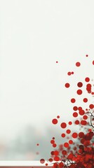 Poster - The glowing red bokeh lights softly blurred against a clean white backdrop, creating the perfect space for text placement.