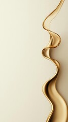 Poster - Flowing golden lines intersecting gently on a white backdrop, leaving ample space for text placement.